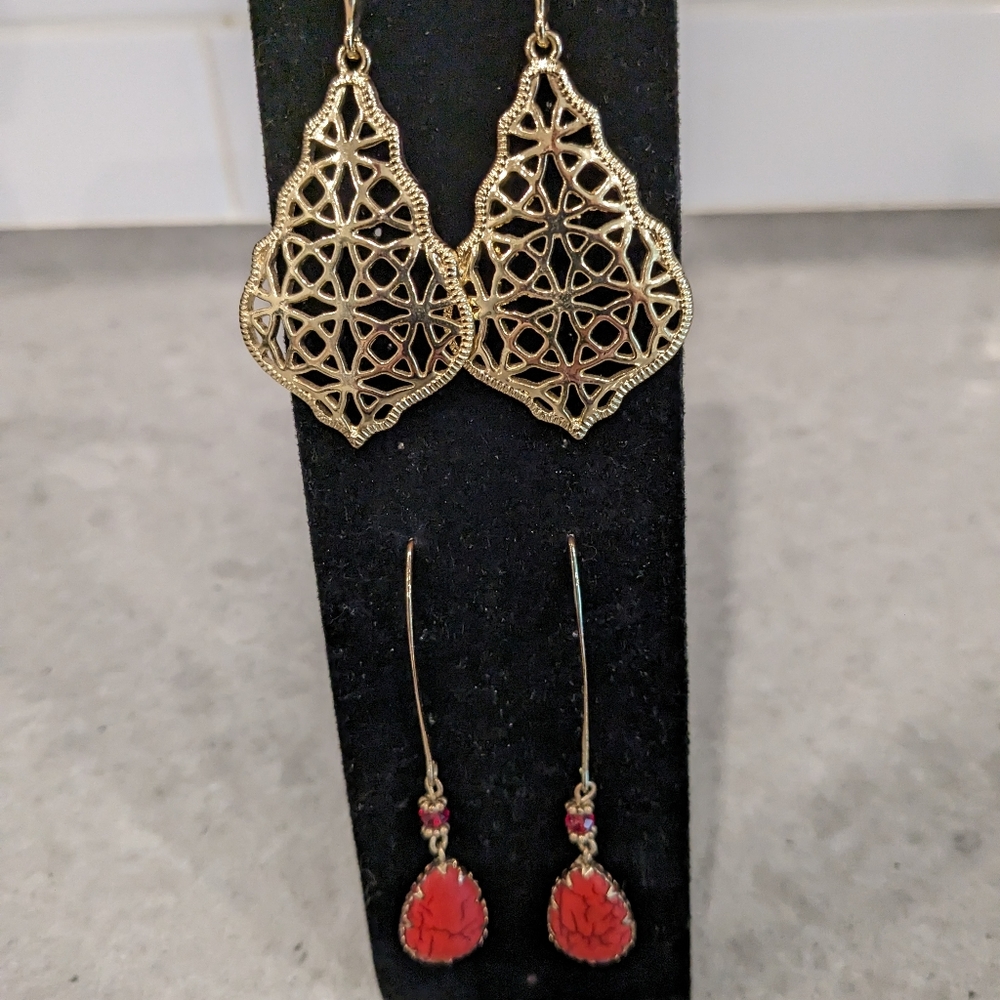 Boho Goldtone earrings lot ( not k.scott)